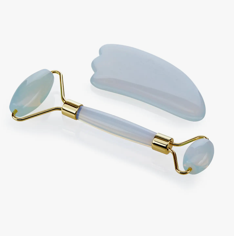Earth's Element Opalite Facial Roller and Gua Sha Set