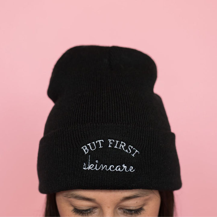 janegee But First, Skincare Knit Beanie