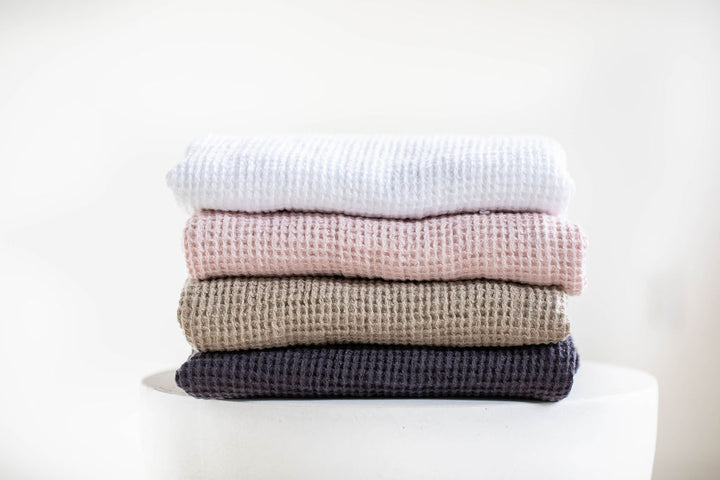 janegee Linen Waffle Bath Towel