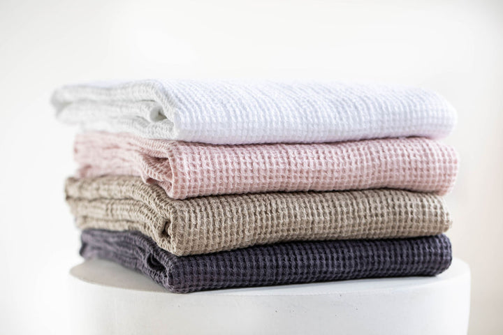 janegee Linen Waffle Bath Towel